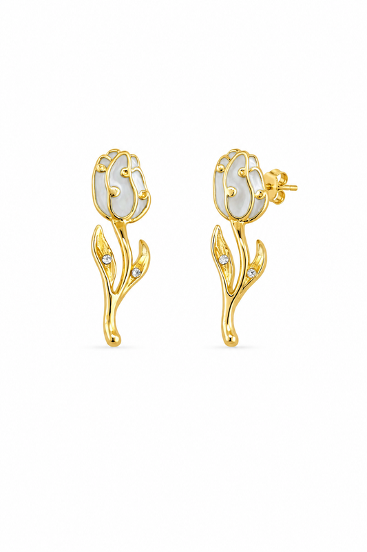AROS TULIPAN BLANCO DORADO