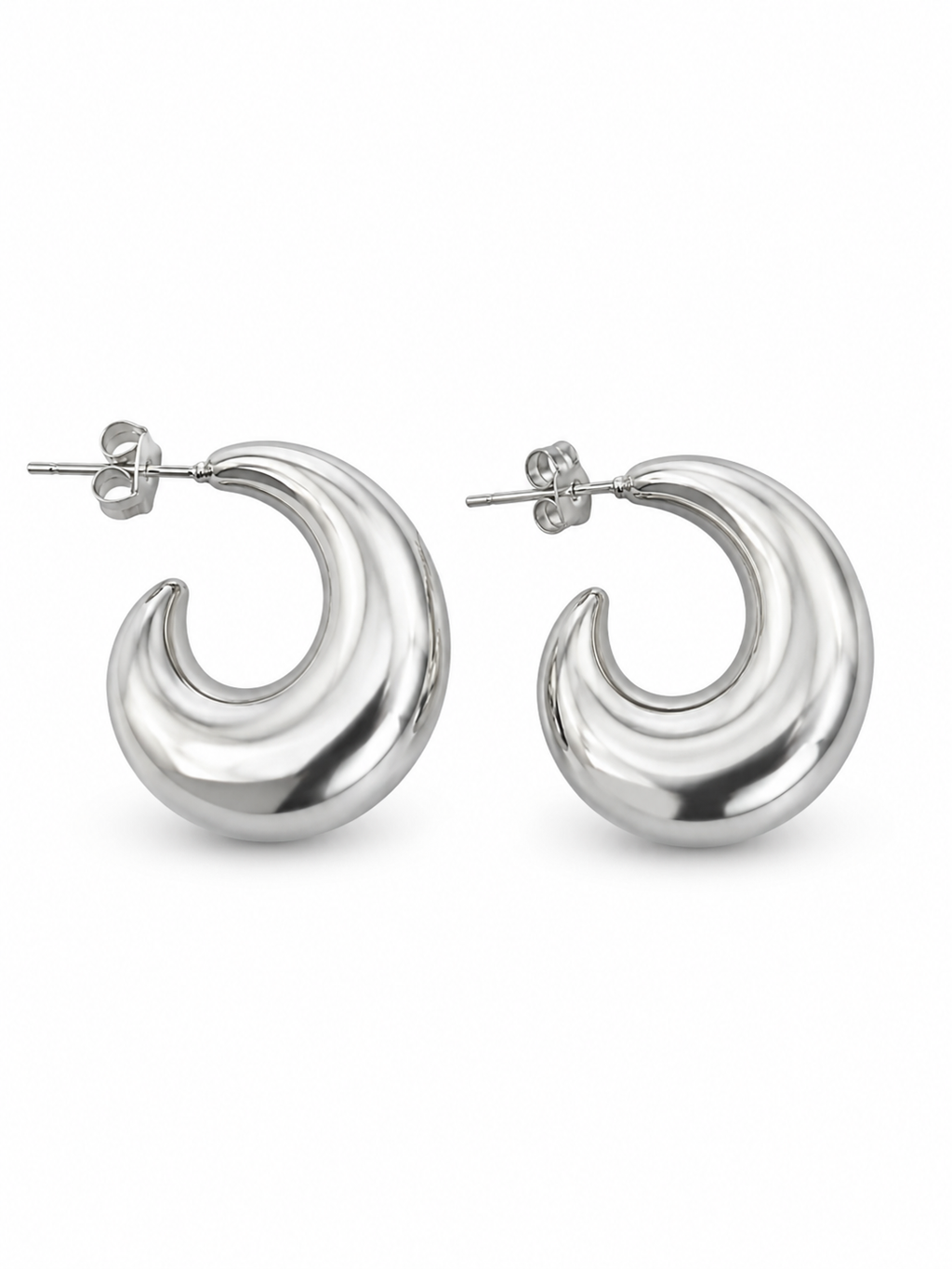 ARGOLLAS SEMI GOTAS 25MM PLATEADO