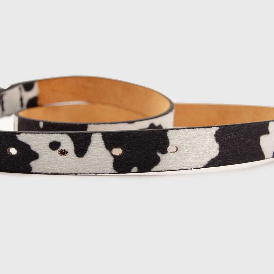 CINTURÓN BAS DEL II VACA NEGRO PLATEADO