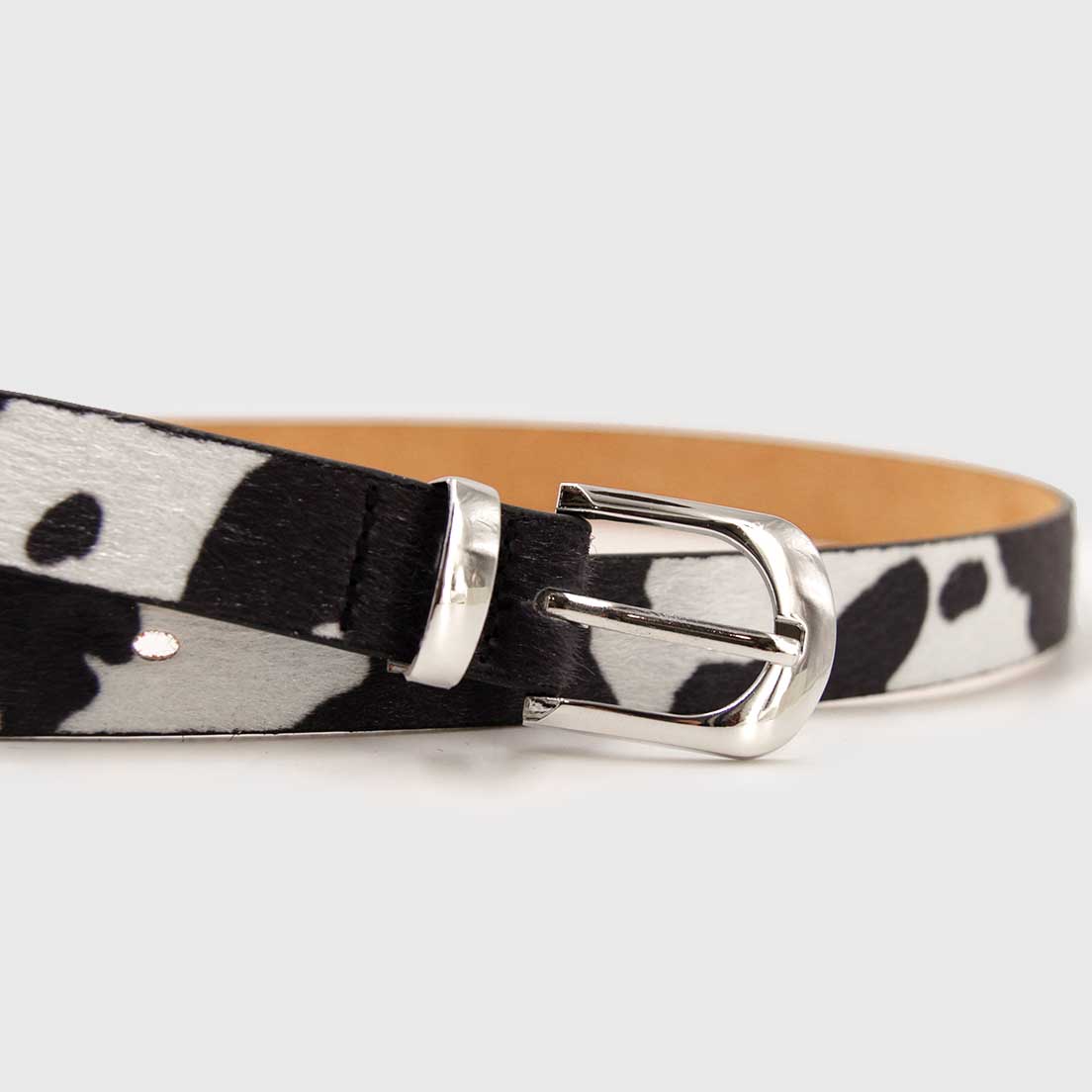 CINTURÓN BAS DEL II VACA NEGRO PLATEADO