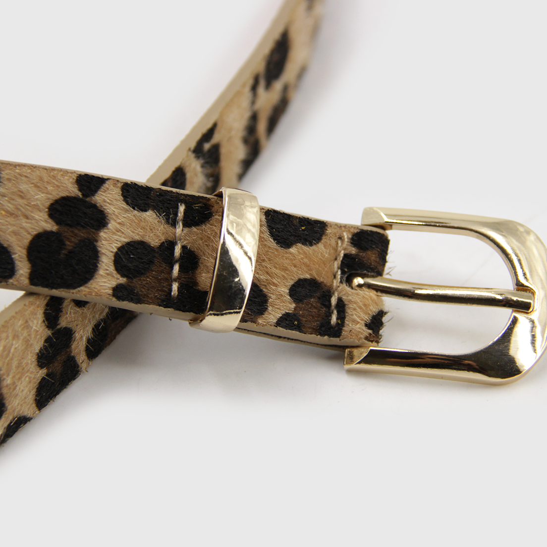 CINTURÓN BAS DEL II ANIMAL PRINT DORADO