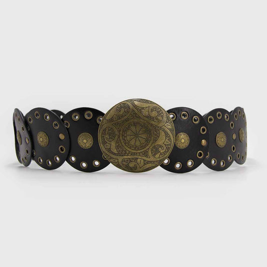 CINTURÓN BOHO DORADO NEGRO