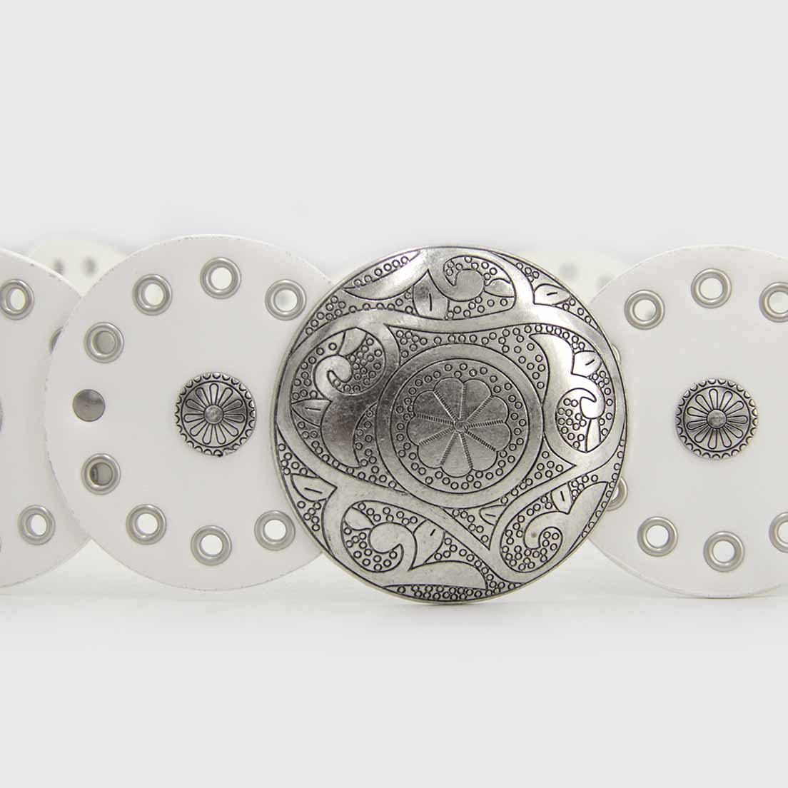 CINTURÓN BOHO PLATEADO BLANCO