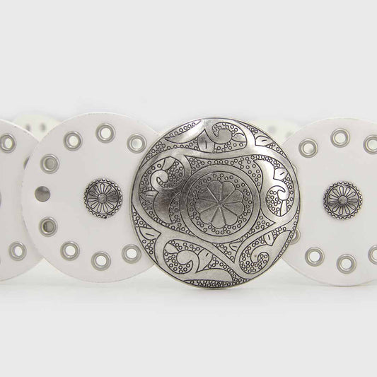 CINTURÓN BOHO PLATEADO BLANCO