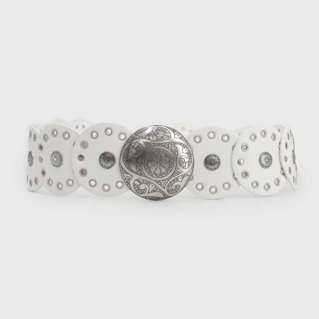 CINTURÓN BOHO PLATEADO BLANCO