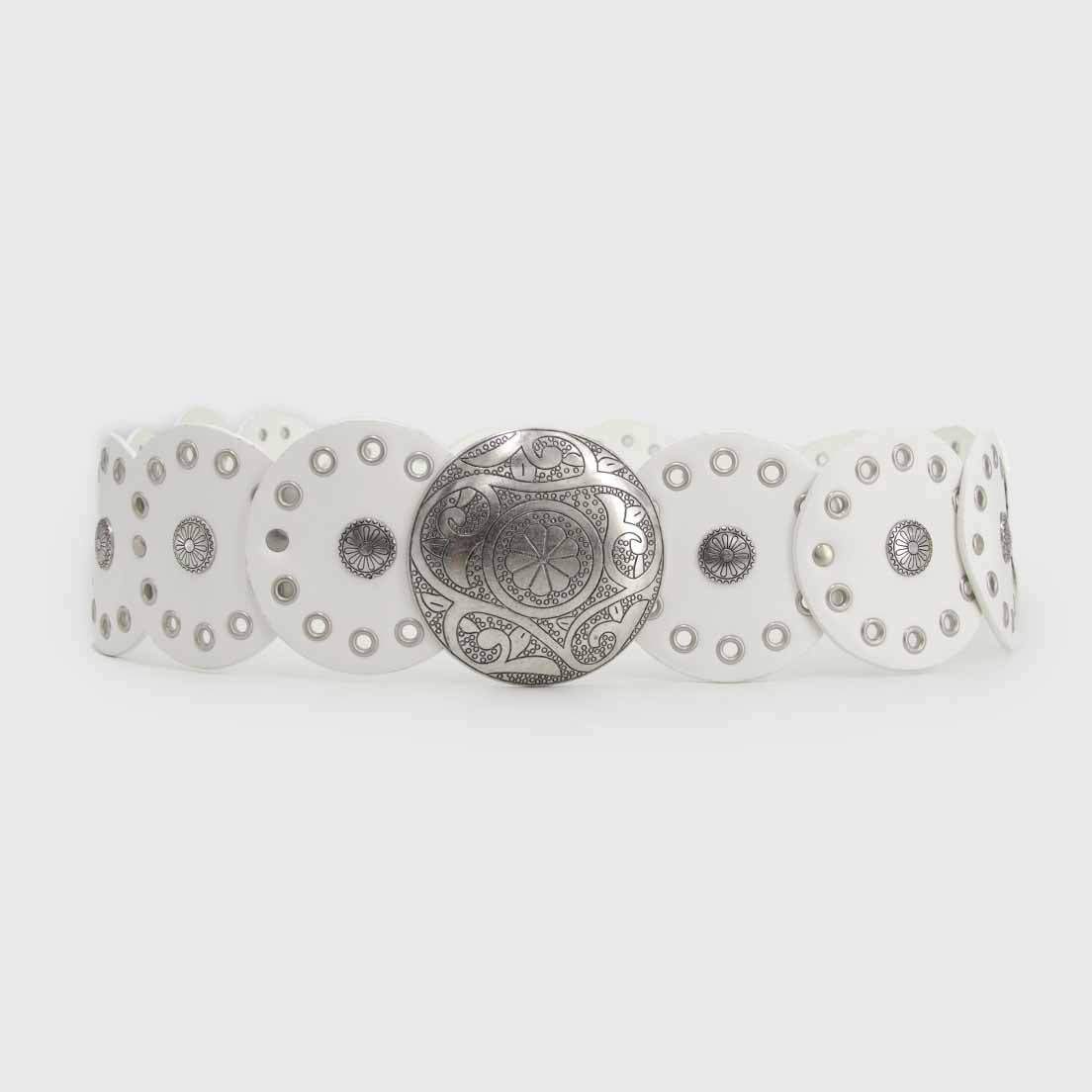 CINTURÓN BOHO PLATEADO BLANCO