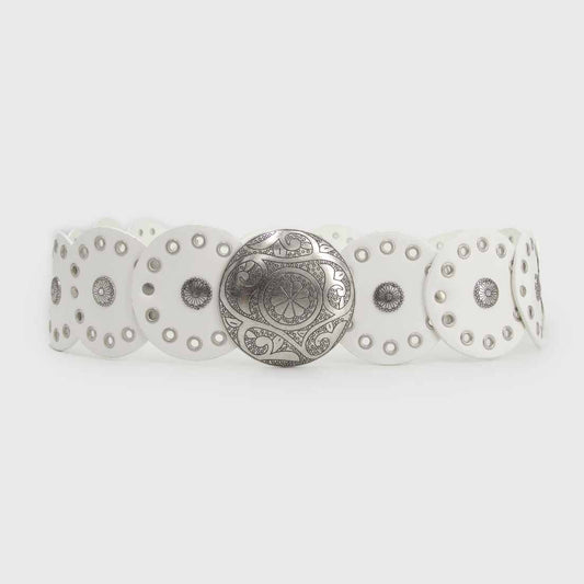 CINTURÓN BOHO PLATEADO BLANCO