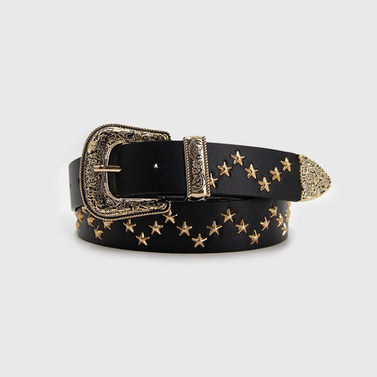 CINTURÓN ESTRELLAS  II NEGRO DORADO