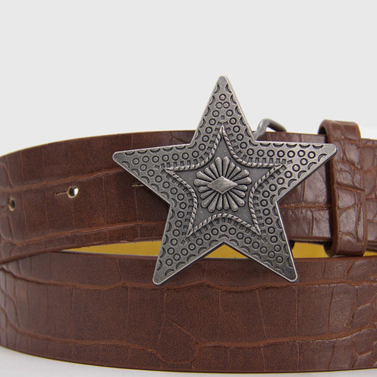 CINTURÓN ESTRELLA CAFÉ PLATEADO
