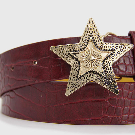 CINTURÓN ESTRELLA BURDEO DORADO