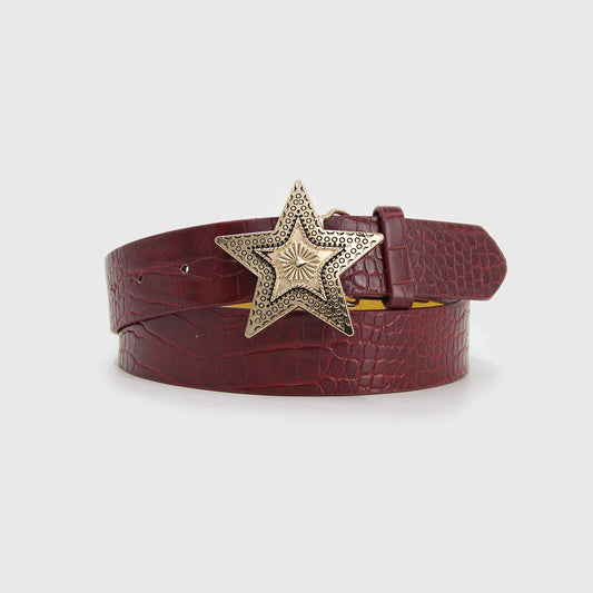 CINTURÓN ESTRELLA BURDEO DORADO