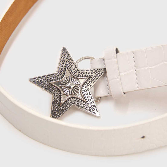 CINTURÓN ESTRELLA BLANCO PLATEADO