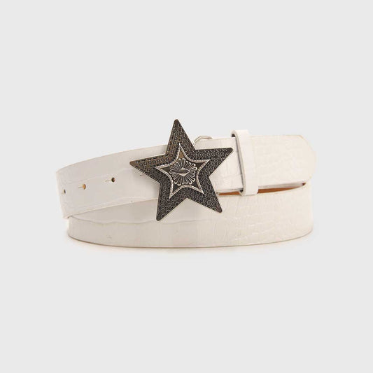 CINTURÓN ESTRELLA BLANCO PLATEADO
