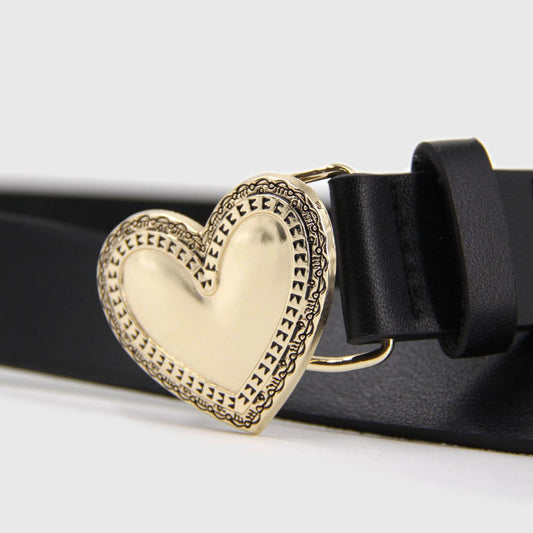 CINTURÓN CORAZÓN II NEGRO DORADO