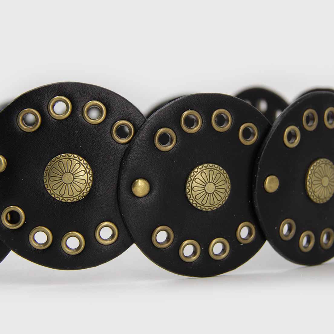 CINTURÓN BOHO DORADO NEGRO II