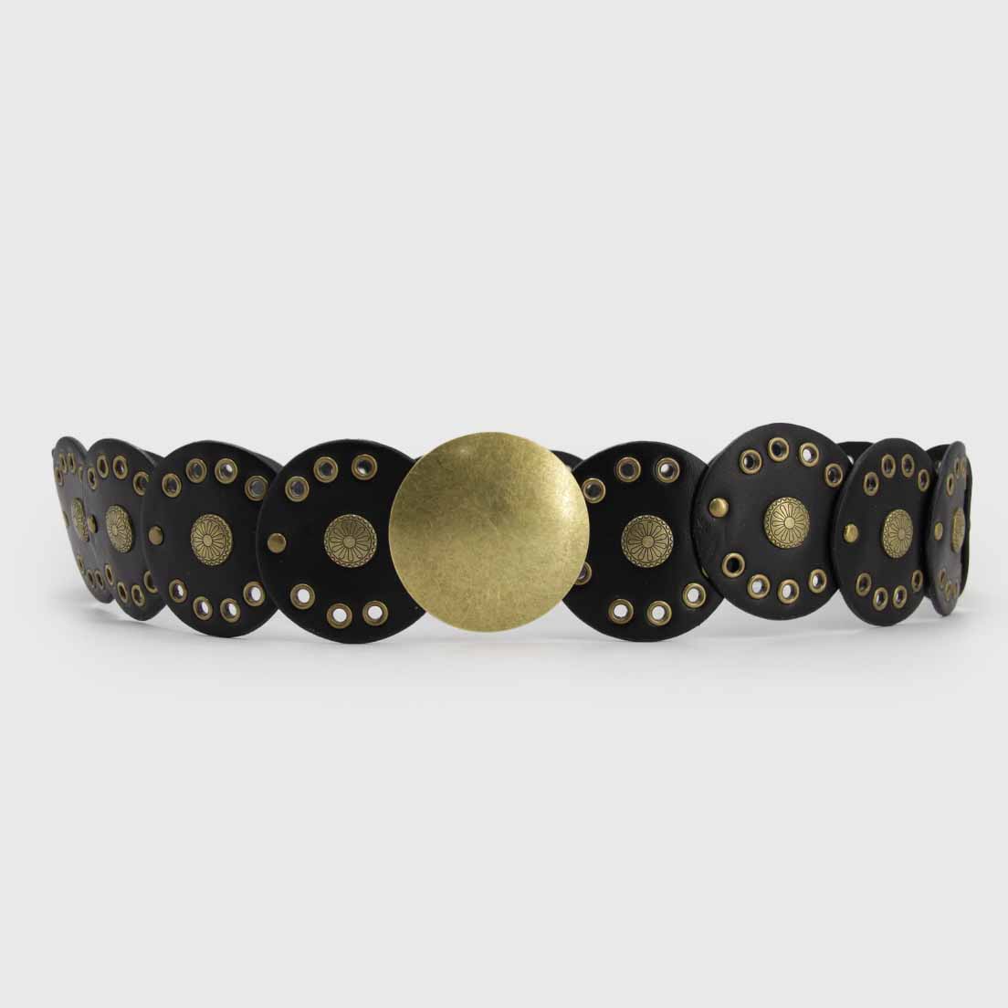 CINTURÓN BOHO DORADO NEGRO II