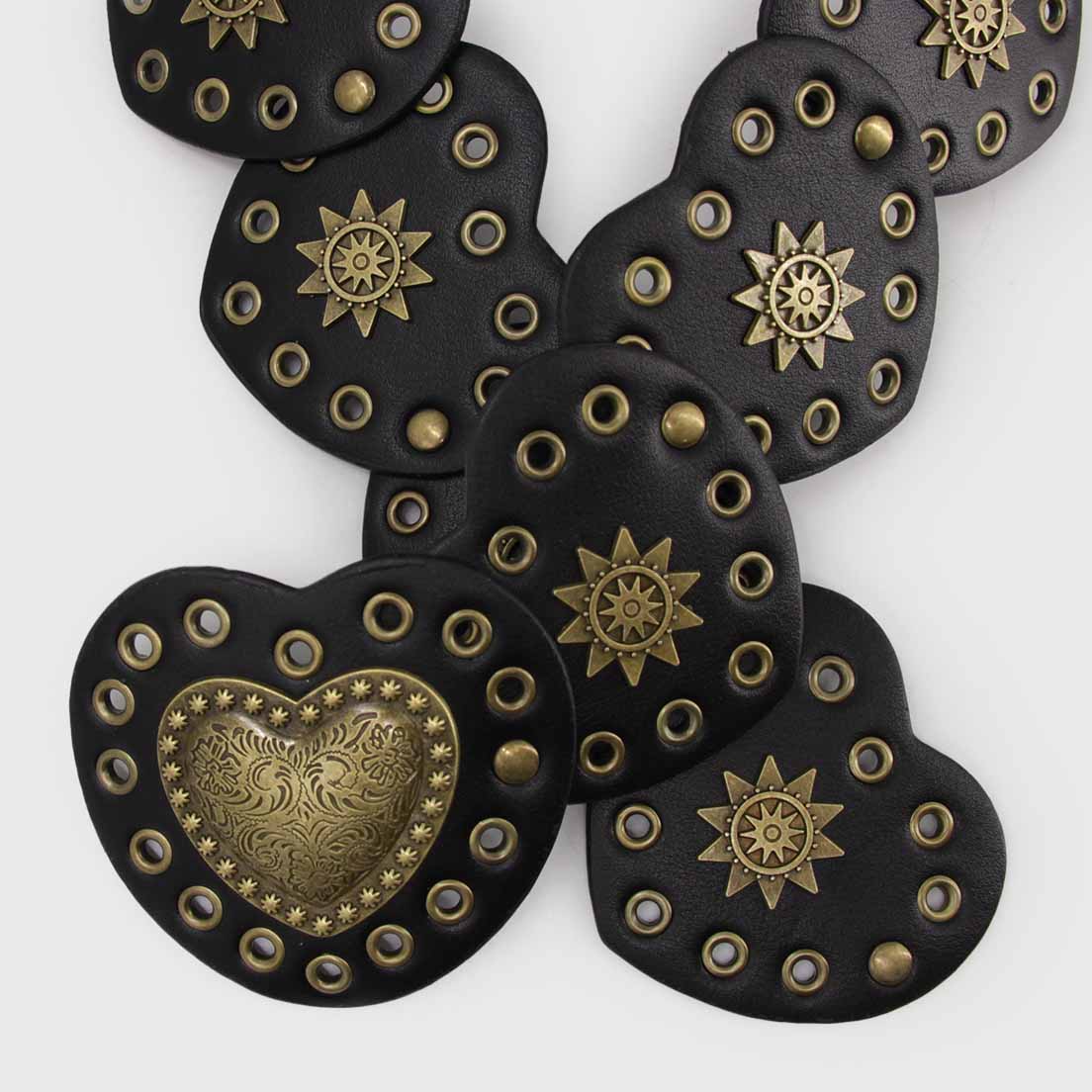 CINTURÓN CORAZÓN RP NEGRO - DORADO