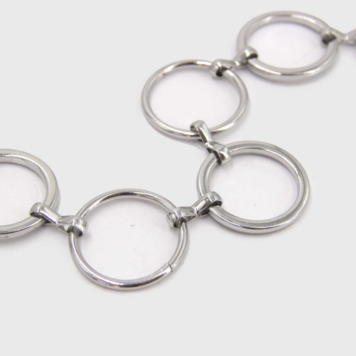 CINTURÓN CADENA CIRCULO PLATEADO