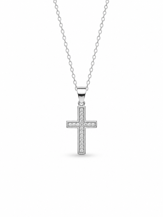 CADENA CRUZ CIRCONES PLATA 925