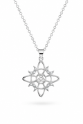 CADENA NUDO DE BRUJA CIRCONES II PLATA 925