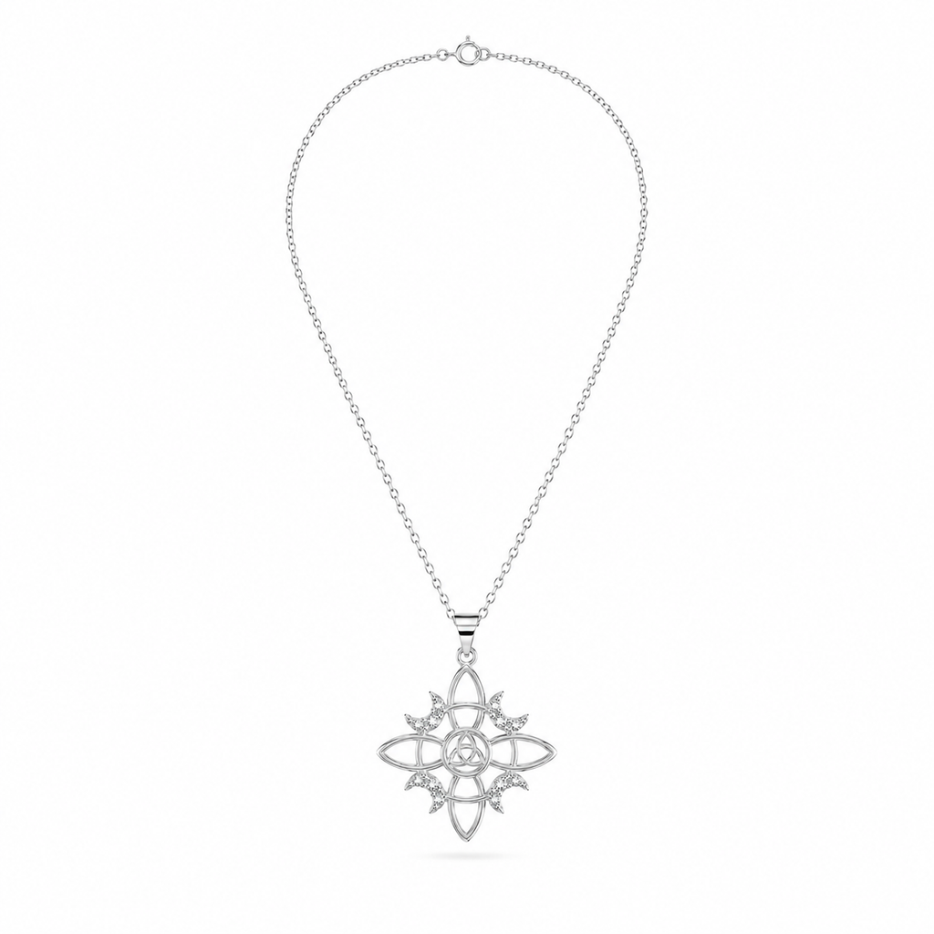 CADENA NUDO DE BRUJA CIRCONES II PLATA 925
