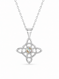 CADENA NUDO DE BRUJA CIRCÓN TORNASOL PLATA 925