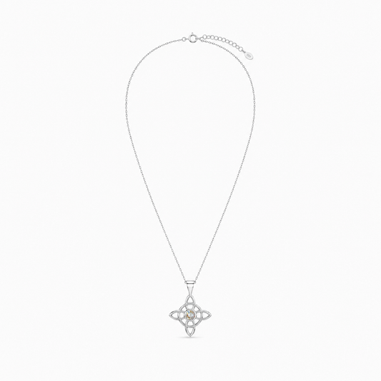 CADENA NUDO DE BRUJA CIRCÓN TORNASOL PLATA 925