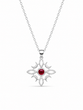 CADENA NUDO DE BRUJA RUBÍ  PLATA 925