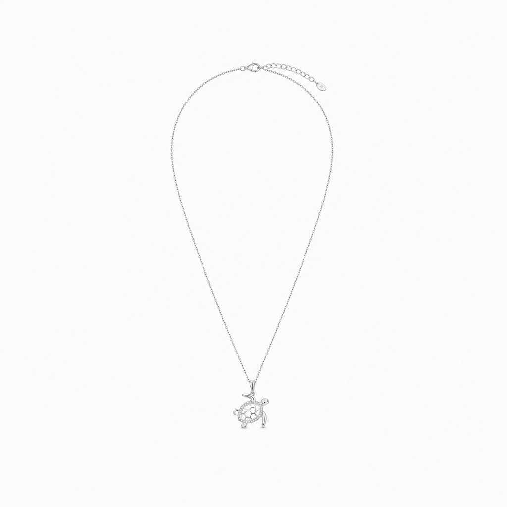 CADENA TORTUGA CIRCONES PLATA 925