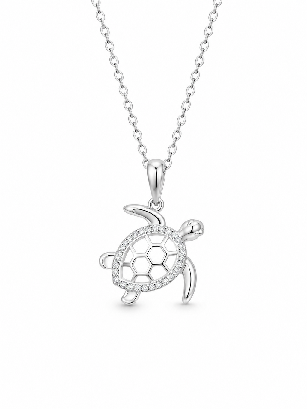 CADENA TORTUGA CIRCONES PLATA 925