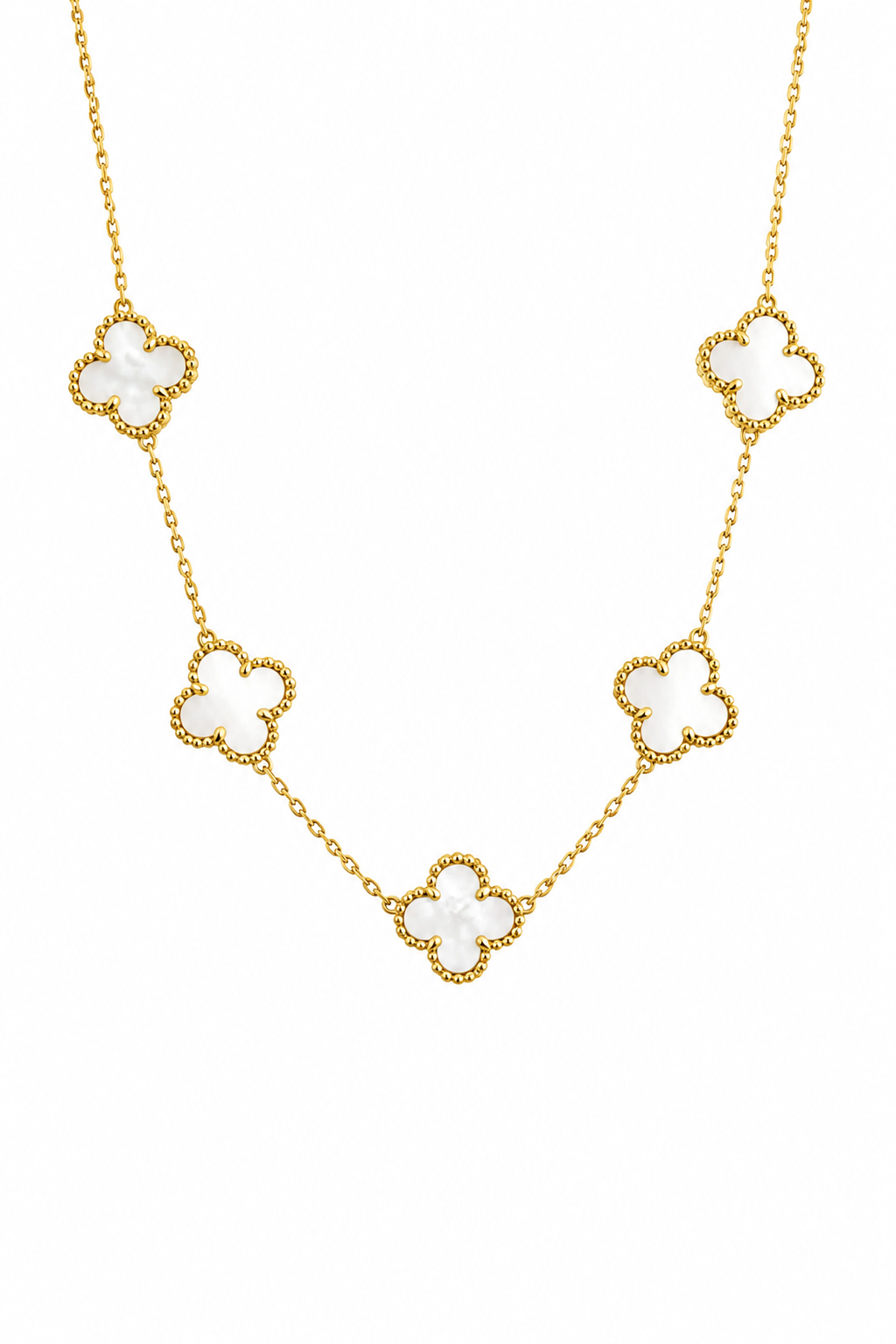COLLAR 5 TRÉBOL BLANCO