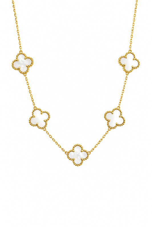 COLLAR 5 TRÉBOL BLANCO