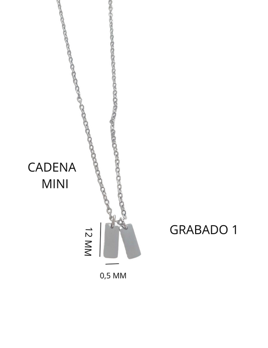 COLLAR MINI RECTANGULAR PERSONALIZADO