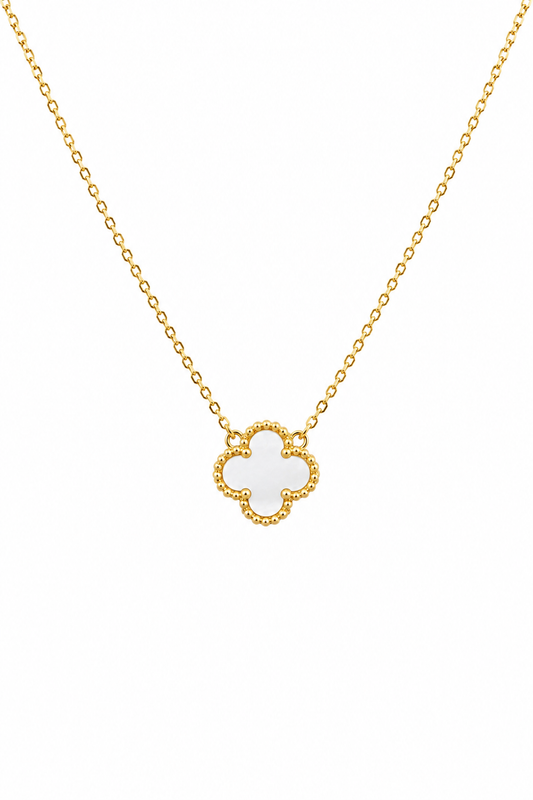 COLLAR TRÉBOL BLANCO
