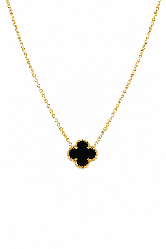 COLLAR TRÉBOL NEGRO