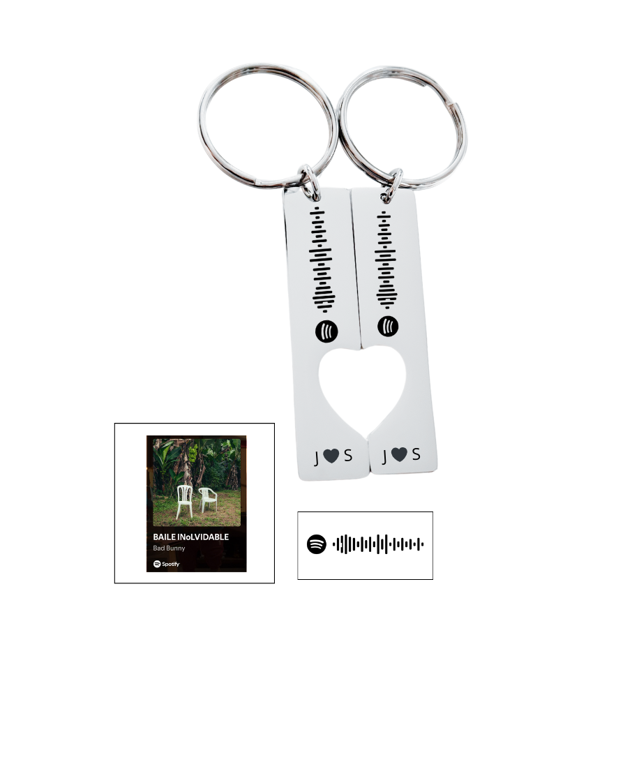 LLAVERO DUO SPOTIFY PERSONALIZADO RECTANGULAR