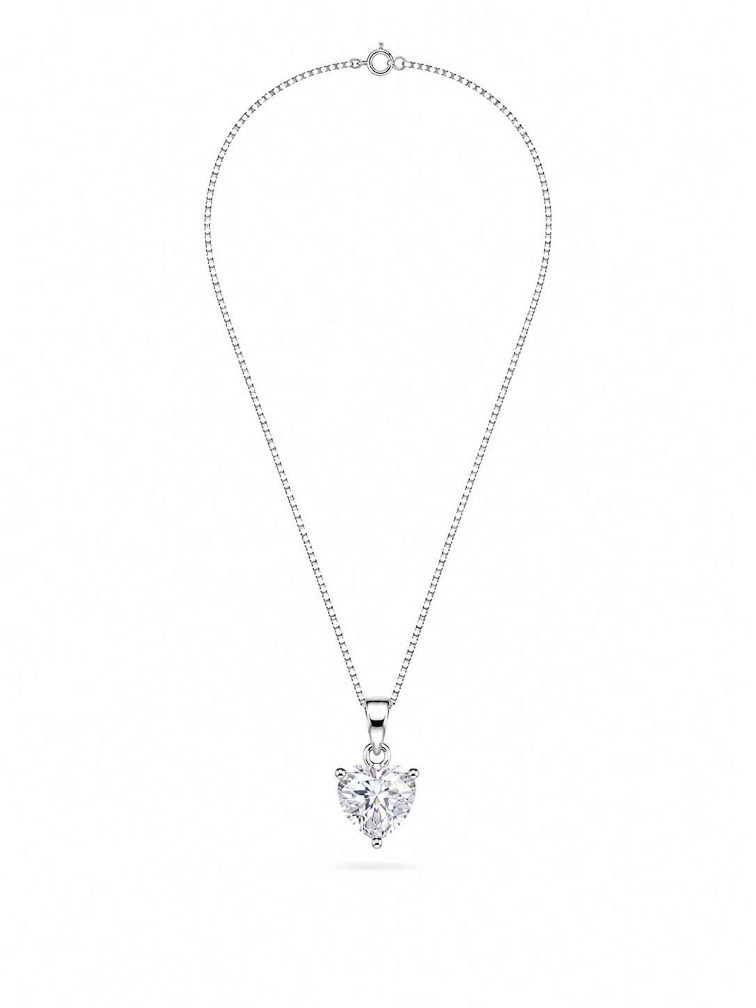 CADENA CORAZÓN PUNTO DE LUZ CIRCÓN II PLATA 925