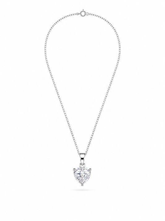 CADENA CORAZÓN PUNTO DE LUZ CIRCÓN II PLATA 925