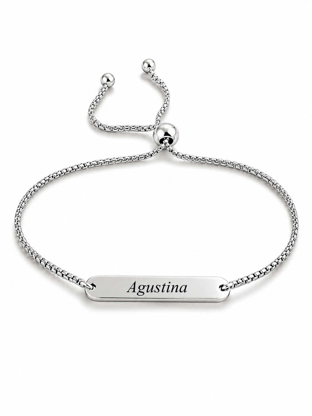 PULSERA RECTANGULAR  PERSONALIZADO - Plateado
