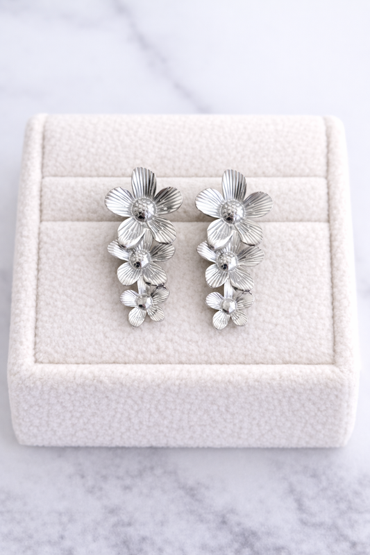 AROS FLORES PLATEADO