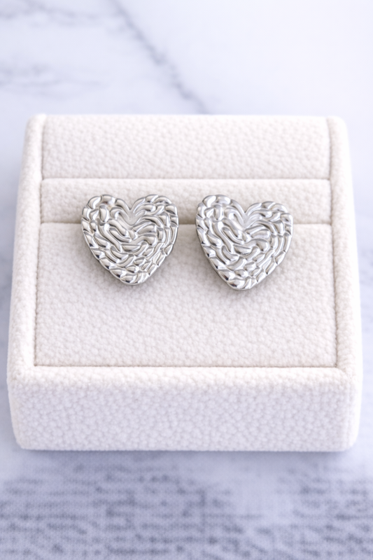 AROS CORAZÓN II PLATEADO