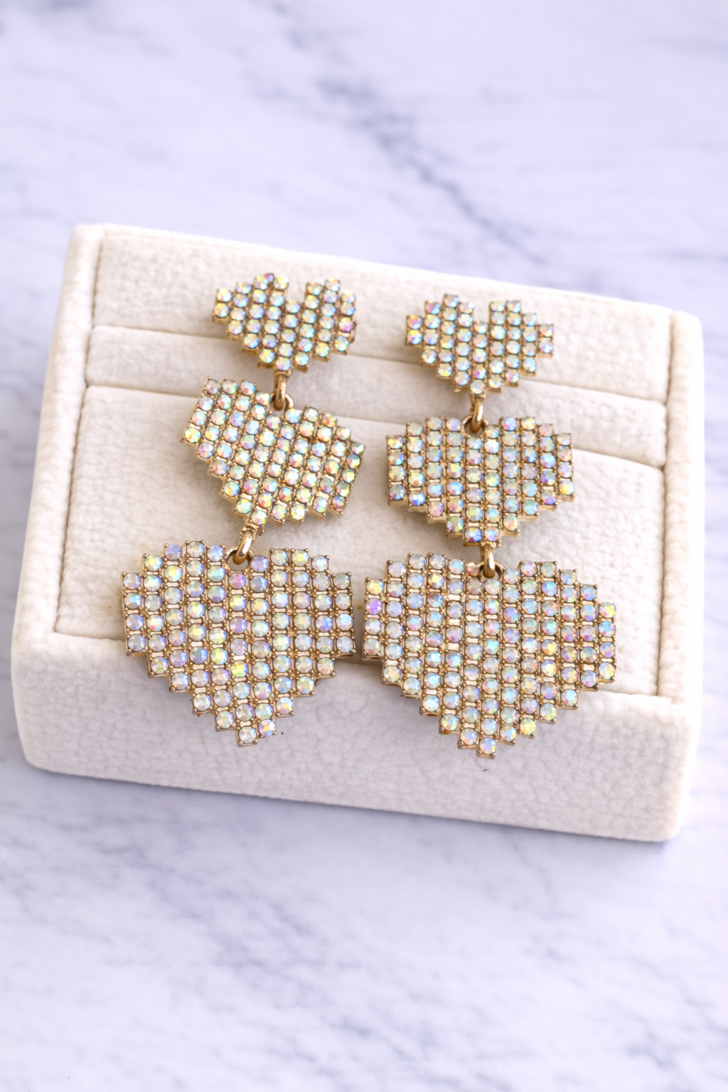 AROS TRIPLE CORAZÓN BRILLOS