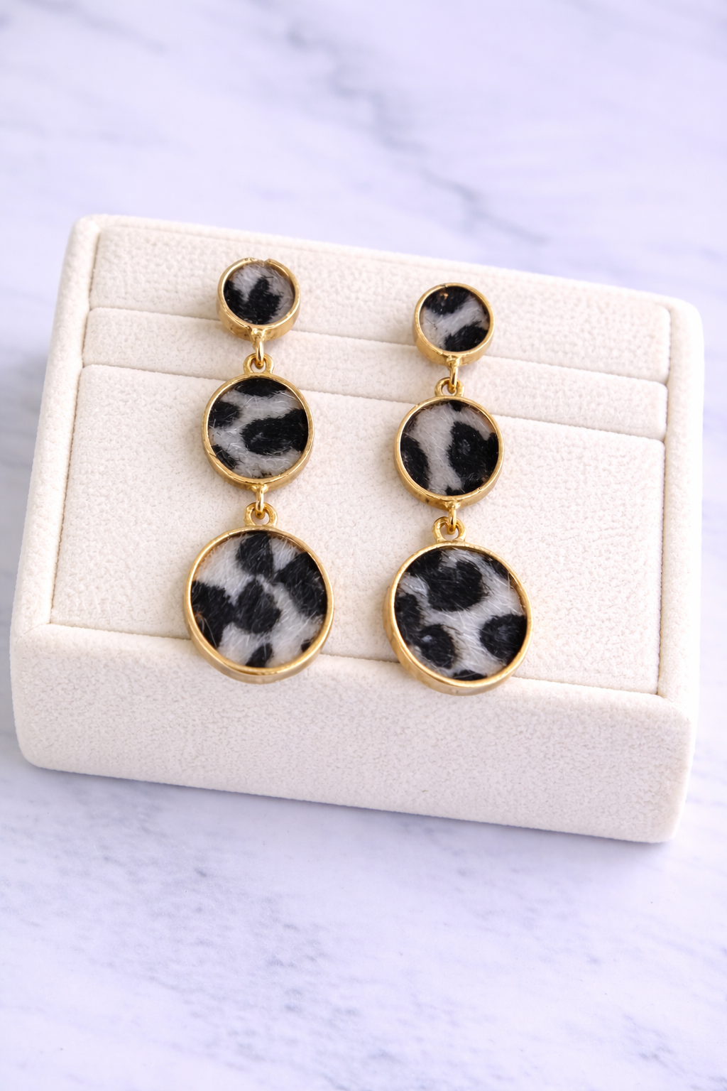 AROS CIRCULO ANIMAL PRINT NEGRO/BLANCO