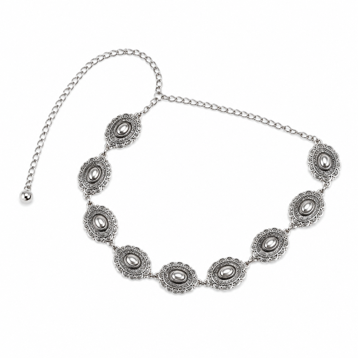 CINTURÓN CADENA BOHO PLATEADO