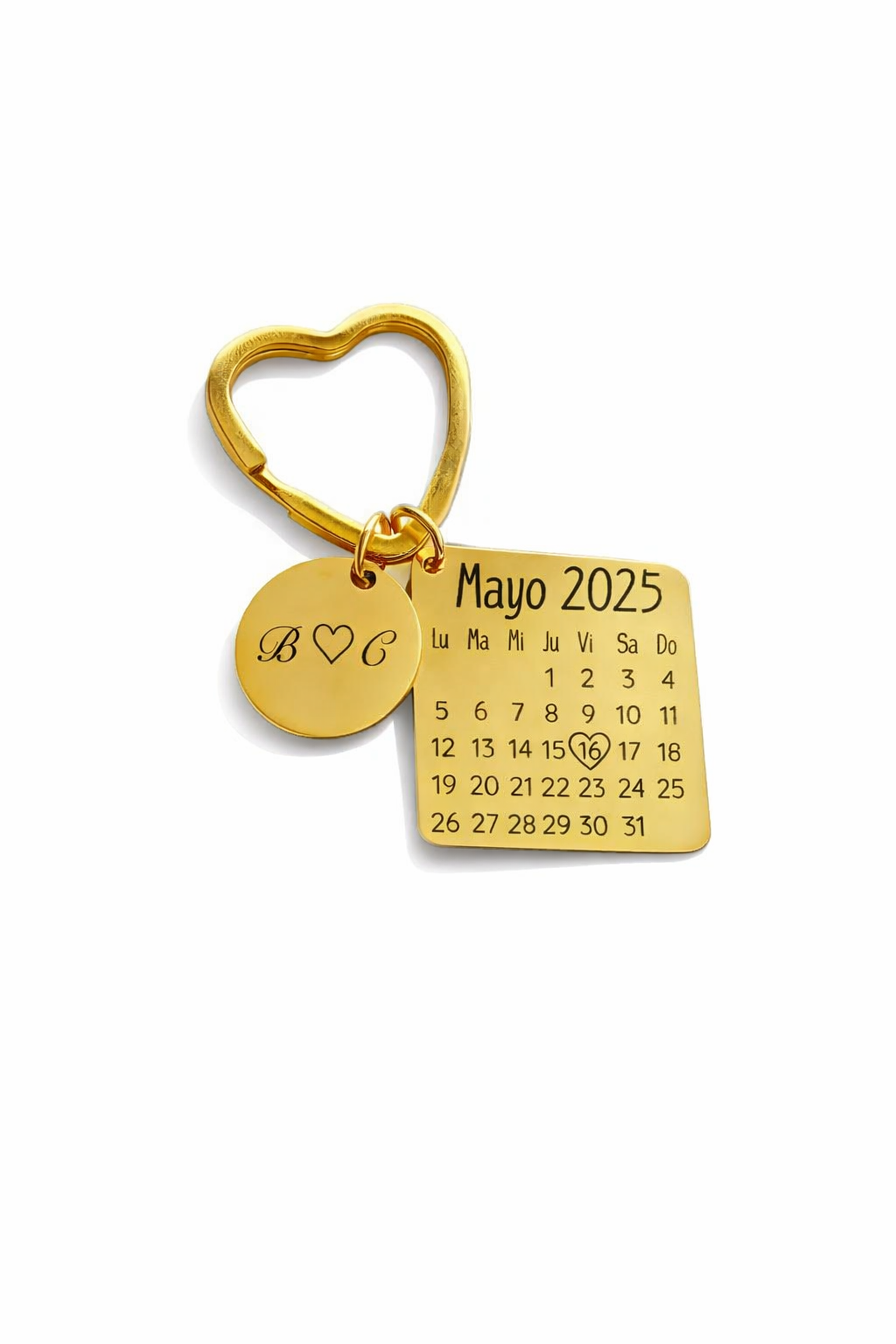 LLAVERO CALENDARIO PERSONALIZADO CORAZÓN