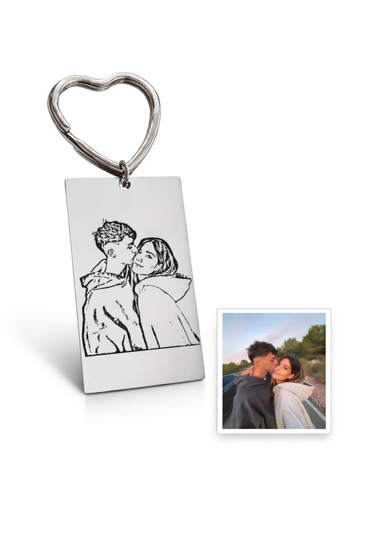 LLAVERO PERSONALIZADO RECTANGULAR CORAZÓN