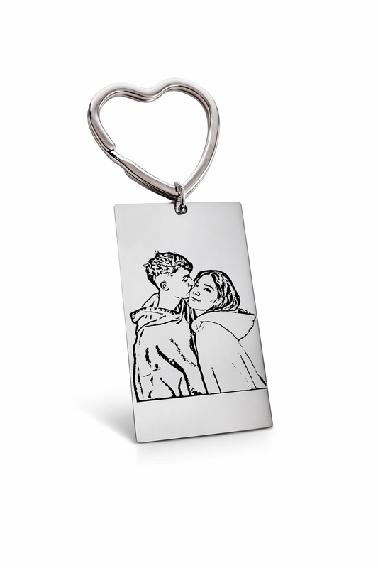 LLAVERO PERSONALIZADO RECTANGULAR CORAZÓN