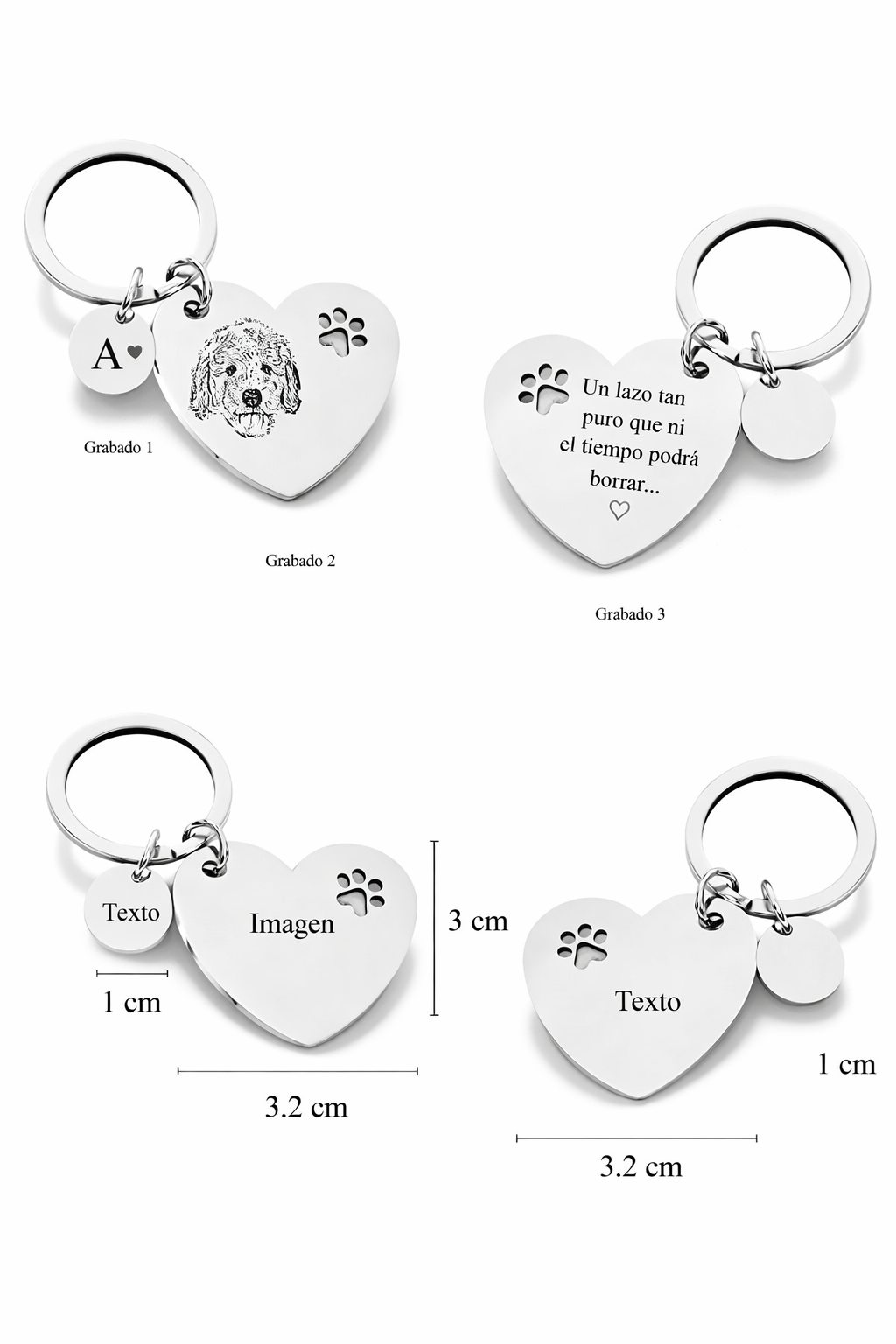 LLAVERO PERSONALIZADO HUELLA CORAZÓN II