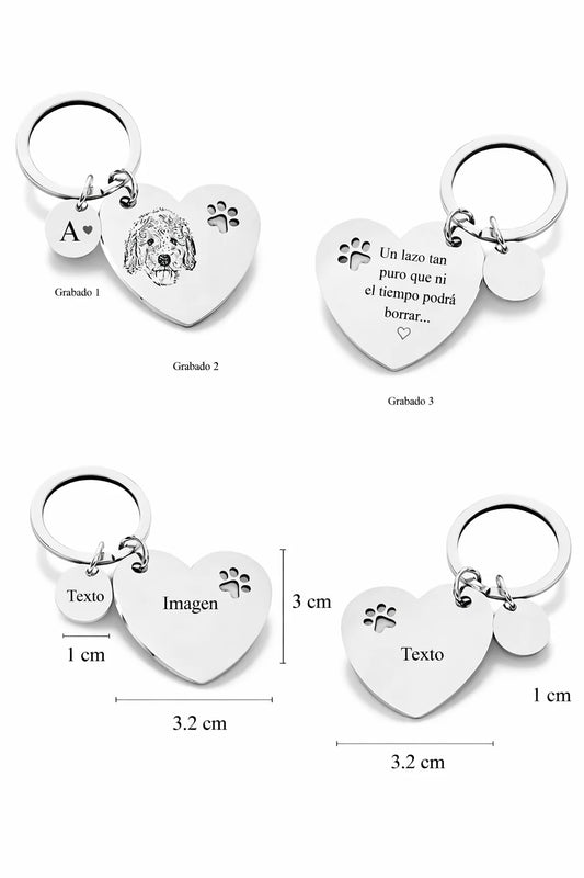 Pack Huellitas ♡ | 2 Llaveros Personalizados de Mascota