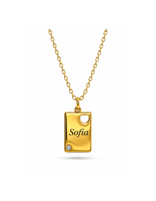 COLLAR MINI RECTANGULAR BRILLO PERSONALIZADO